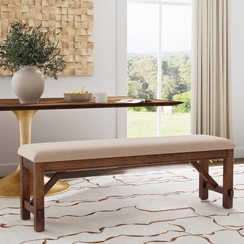 Powell Company Kraven Dining Bench, Hazelnut 60"L x 16"W x 20.25"H - Image 2
