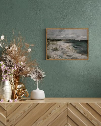 InSimSea Framed Canvas Wall Art Vintage Decor, Coastal Wall Art Living Room, Storm Clouds Pictures, Traditional Scenic Pictures for Bedroom Bathroom Farmhouse Office Decor, 12"x16" - Image 4