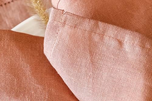100% Pure Linen Dinner Cloth Napkins 15 x 15 Inch Dusty Pink - Set of 6 Pack European Flax Natural Fabric Washable for Home and Kitchen - Image 5