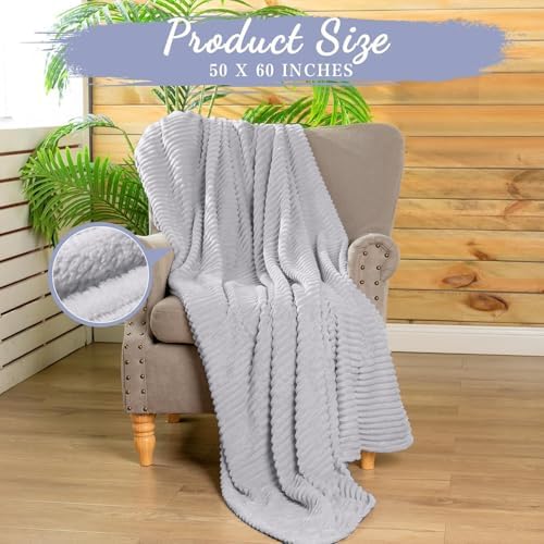 Buryeah 24 Pcs Flannel Blankets Bulk,Fall Outdoor Wedding, Light Gray - Image 2