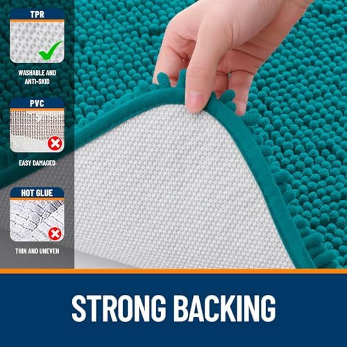 OLANLY Large Bathroom Rugs 47x32, Extra Soft Absorbent Chenille Bath Rugs - Image 6