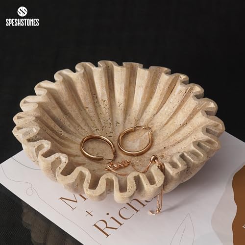 Large Decorative Bowl, 8'' Travertine Bowl for Home Decor - Image 2