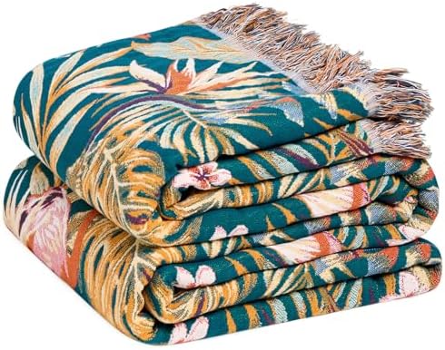 LUTBM Boho Throw Blanket for Couch 50"x60", Cotton Decorative Bed Throws by LUTBMFindYourFreeSpiritatHome