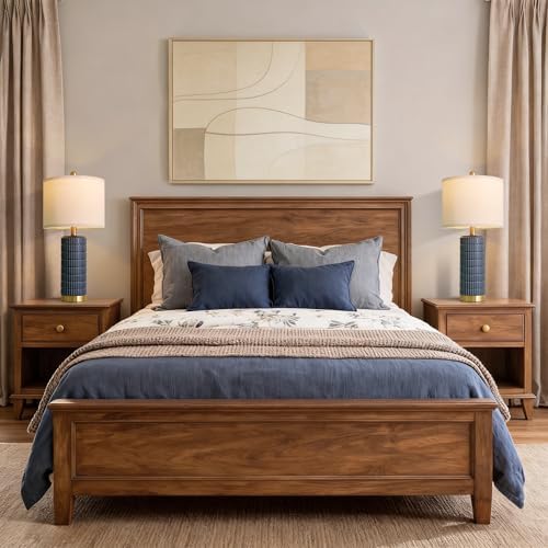 PoKat 25'' Blue Table Lamps for Bedroom Living Room Set of 2, Modern Ceramic Bedside Lamps with Gold Base for Office Sideboard Entryway Side End Table Nightstand Desk Lamps Home Gift (Dark Blue) - Image 6