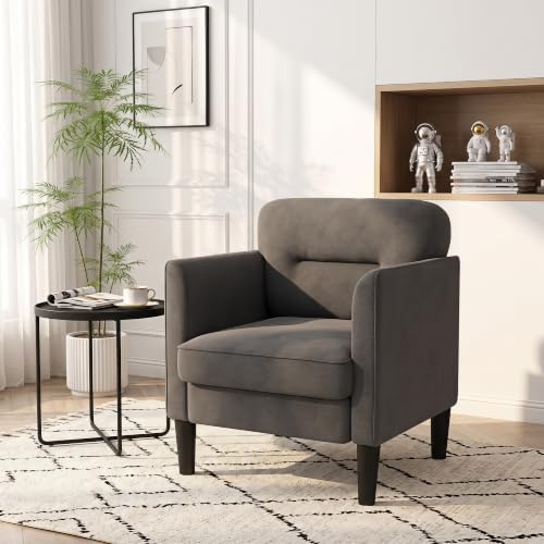 Kromax Accent Chair for Living Room, Comfy Upholstered Armchair, Grey - Image 3