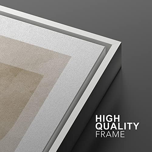 SIGNWIN Framed Canvas Print Wall Art Set Forest Flower Pastel Watercolor Polygons Abstract Nature Illustrations Modern Art Decorative Contemporary for Living Room, Bedroom, Office - 16"" x24 x2 White - Image 4