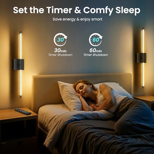 10000mAh Rechargeable Wall Lights, Black, 29 Inch, 3CCT, 2 Pack - Image 6