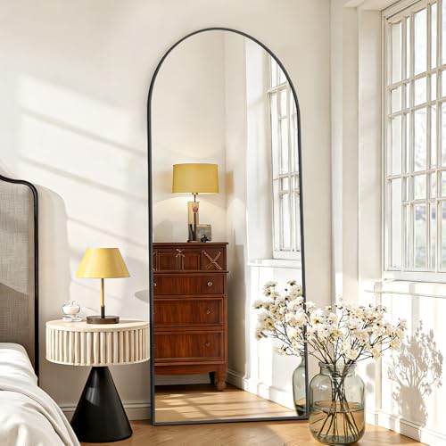 Mirror Full Length 64"x21", Arched Full Body Floor Mirrors with Stand - Image 3
