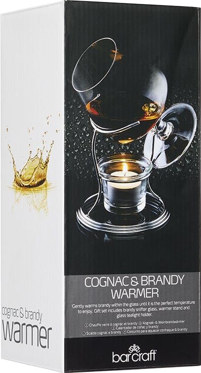BarCraft Brandy Glass and Warmer Gift Set, 350ml Glass, Tea Light Holder and Metal Stand, 3-Piece Set - Image 6