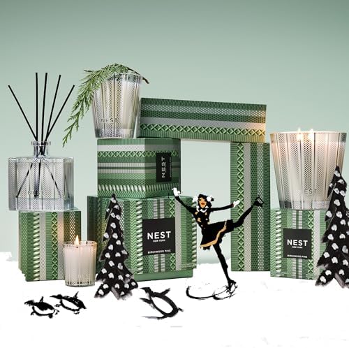 NEST New York Scented Classic Christmas Tree Candle, Birchwood Pine - 8.1 oz - Up to 60-Hour Burn Time - Reusable Glass Vessel - Image 5