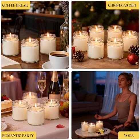 24 PCS 4oz White Soy Wax Candles, Classic Vanilla Scented Candle Gift Set | Warm & Cozy Bulk Favors for Weddings, Housewarming, Holiday Parties | Relaxing Home Fragrance. - Image 6