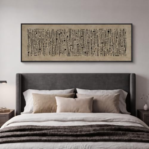 Large Framed Wabi Sabi Abstract Wall Art, Long Narrow Vertical 20x60 In - Image 4