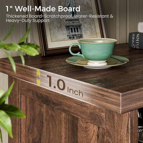 Casaottima TV Stand for 65 Inch TV, Entertainment Center, Walnut - Image 6