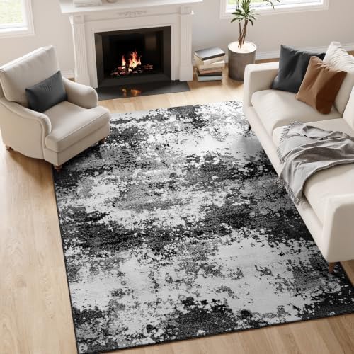 Black Washable Rug 4x6 Entryway Rugs for Living Room Bedroom Carpet by Acapet