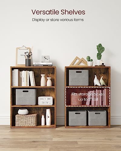 VASAGLE Set of 2 Bookshelves, 3-Tier Open, 23.6 Inches Wide - Image 5