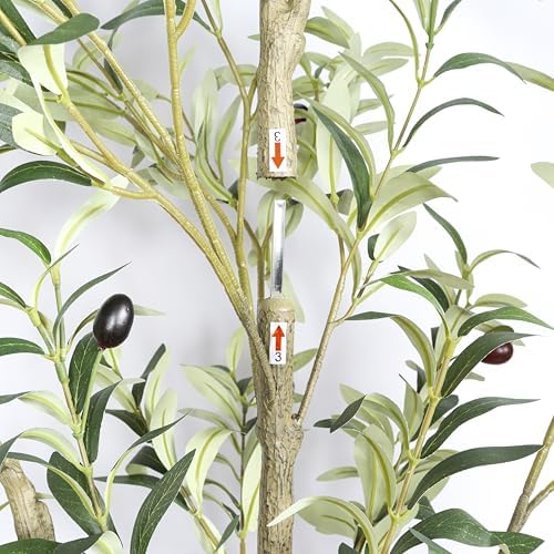 5ft Artificial Olive Tree, Realistic Faux Plant Indoor with Black Pot - Image 7