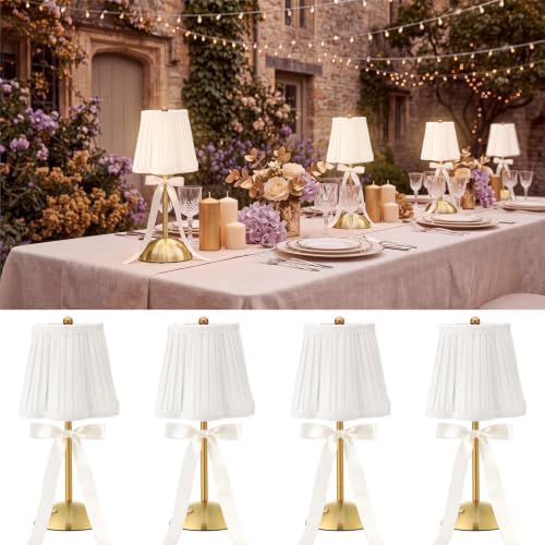 Wedding Cordless Table Lamp Rechargeable, White, 4 Pack by Unknown