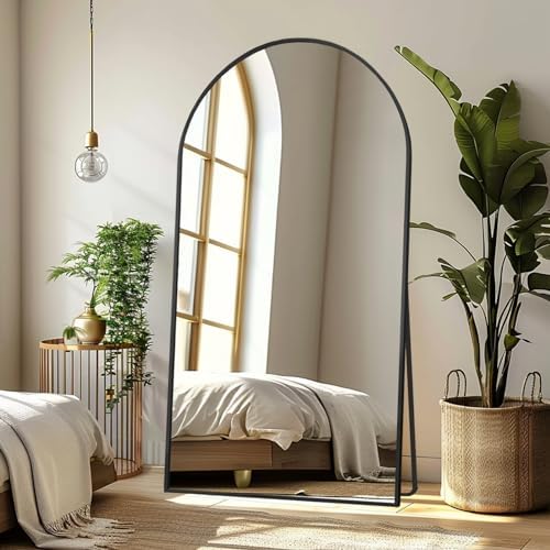 LFT HUIMEI2Y 76"x34" Arch Full Length Mirror, Black Floor Mirror by LFTHUIMEI2Y