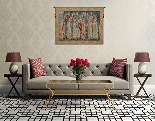 William Morris Knights Departure Tapestry Wall Hanging 33 x 45 in - Image 6