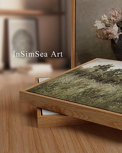 InSimSea Framed Canvas Wall Art, Countryside Field Modern Farmhouse Decor, Canvas Wall Art for Bedroom, French Country Decor, 24"x36" - Image 2