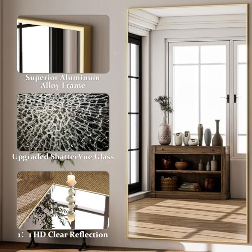 GLSLAND 71"x31" Full Length Mirror Large Floor Mirror with Stand - Image 3