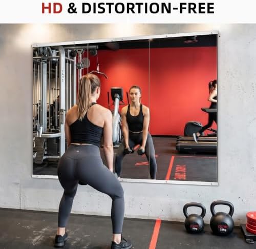 Home Gym Mirror for Wall, 50"x25"-3PCS Frameless Tempered Glass Mirror - Image 4