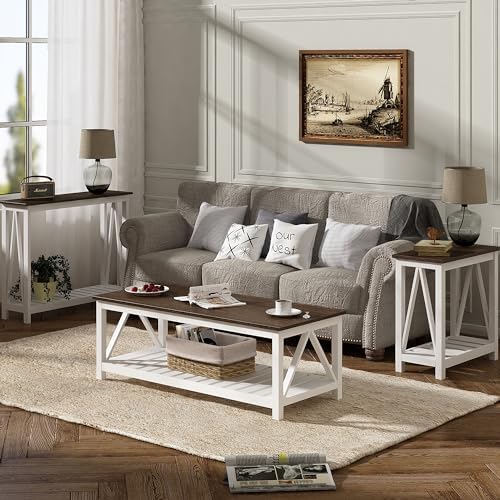 ChooChoo 47" Farmhouse Coffee Table with A-Frame Design for Living Room - Image 7