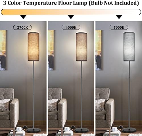 PARTPHONER Floor Lamp for Living Room, Modern Standing Lamps with Lampshade, Minimalist Tall Lamp with Foot Switch for Living Room, Bedroom, Kids Room, Office(Bulb Not Included) - Image 2