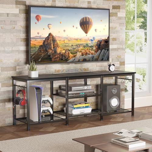 YGEOMER TV Stand for TVs Up to 50 Inch, Black - Image 6