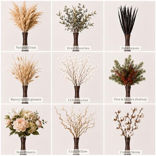 Leewadee Large Floor Vase 34 inches Mango Wood for Pampas Grass, Dried Flowers - Image 6
