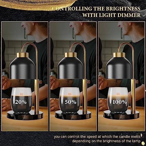 AIKUT Candle Warmer Lamp, with 2 Bulbs,Timer & Dimmer,Compatible with Large Yankee Candle Jars,3 Wick Candles,Height Adjustable Electric Top Melter,110-120v, (Black Marble) - Image 5