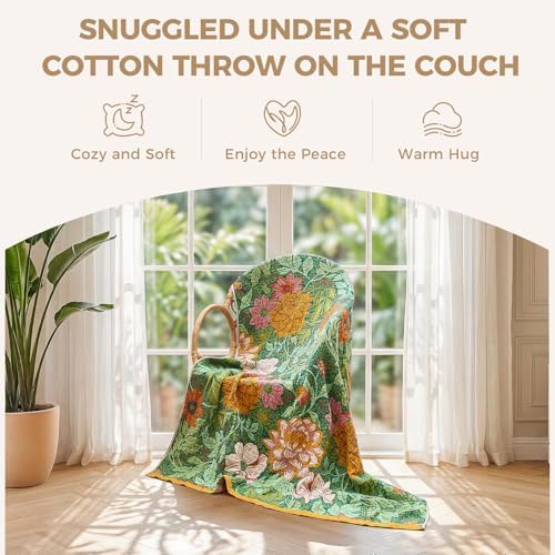 LUTBM Boho Throw Blanket for Bed 60"x80", All Season Cotton Couch Blankets - Image 4