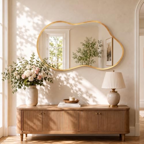 Bathroom Mirror for Over Sink-Gold Home Decor Wall Mirror 26"x 46" Single - Image 3