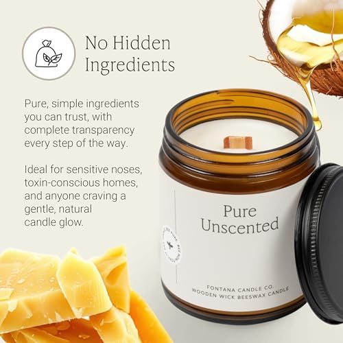 Fontana Candle Co Wood Wick Beeswax Candle, Beeswax and Coconut Oil - Image 6