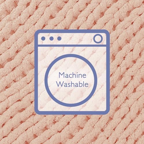 Bigacogo Chunky Knit Throw Blanket for Couch, 51x63 inches, Peach Fuzz - Image 6