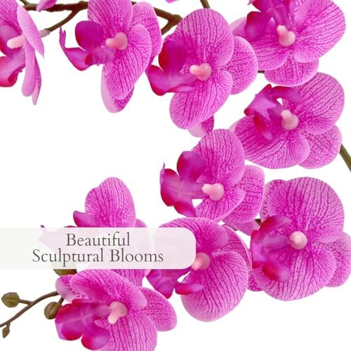 CG Hunter, Faux Pink Orchid Plant, 24 in, Grey, Home Decor - Image 3