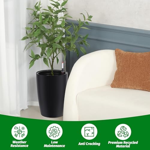 16" Tall Planter Set of 2, Self Watering Pots, Large Planter for Outdoor - Image 5