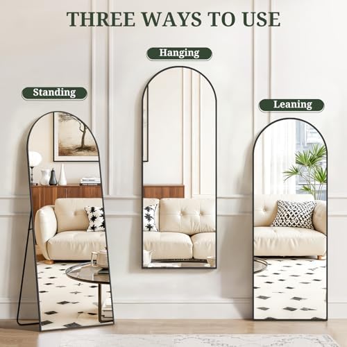 Mirror Full Length 59"x16", Arched Full Body Floor Mirrors with Stand - Image 6