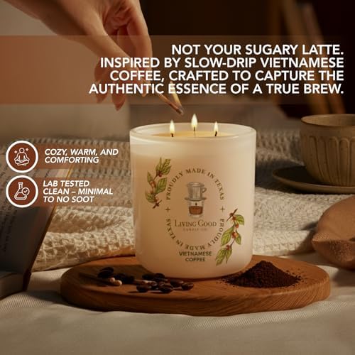 Rich Coffee Beeswax Candle, Roasted Bean & Sweet Vanilla, 90+ Hr, 15 Oz - Image 4