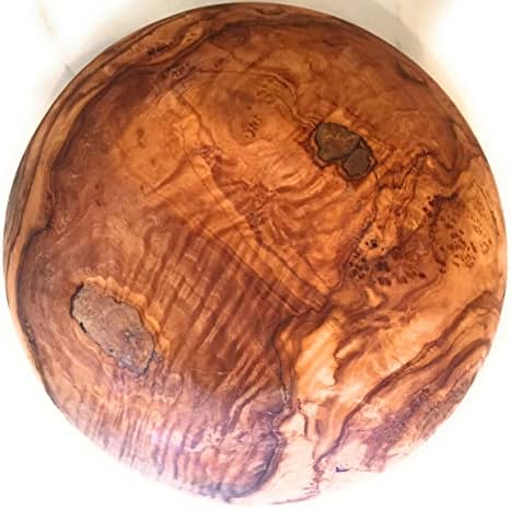 12" Artisan Olive Wood Serving Bowl/Centerpiece Rare Decorative Wooden Bowl for Fruit, Salad, Snacks, Chips. Popcorn. In Small 6", Med 7", Lg 8", XL 11", XXL 12". (XXL 12 inch) - Image 3