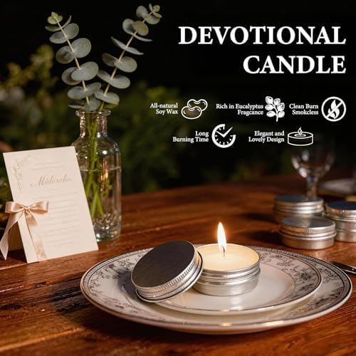 100 Pcs 1 Oz Mini Eucalyptus Scented Soy Candle Set,Wedding Favors for Guests Bulk 100,The Quantity of Multiple Sets Meets Your Needs for Wedding and Party Gifts and Party Favors. - Image 3