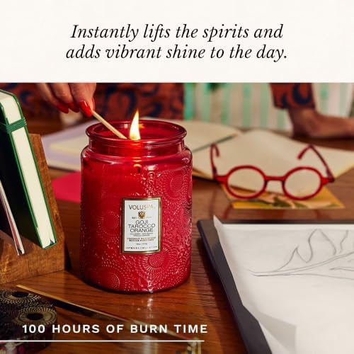 Voluspa Goji Tarocco Orange Large Scented Candle Jar 18 Oz, 100 Hr Burn - Image 5
