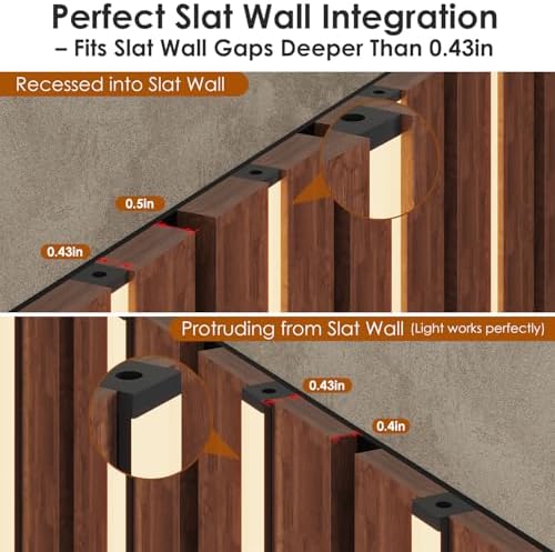 Wall Slat Lights 12pcs Black Self-Adhesive Wood Panel Lights - Image 2