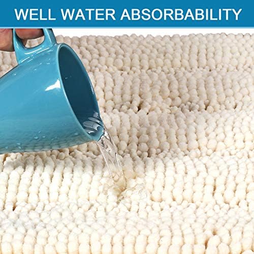 H.VERSAILTEX Bathroom Rugs Bath Mat Runner Rug Non Slip Kitchen Rug Extra Long Bath Rug Runners Oversized 59" x 20" Absorbent Washable Dry Fast Plush Area Rug for Bathroom/Bedroom - Ivory - Image 5