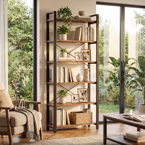 IRONCK Bookshelf 6-Tier Ladder Shelf 110lbs Display Shelf - Image 4