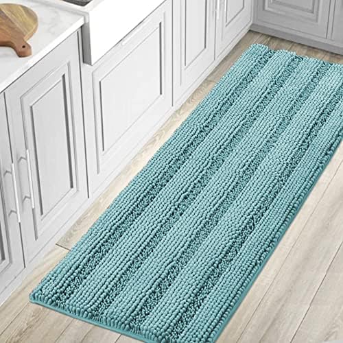 H.VERSAILTEX Bathroom Rugs Bath Mat Runner Rug Non Slip Kitchen Rug Extra Long Bath Rug Runners Oversized 59" x 20" Absorbent Washable Dry Fast Plush Area Rug for Bathroom/Bedroom - Aqua Haze by HVERSAILTEX