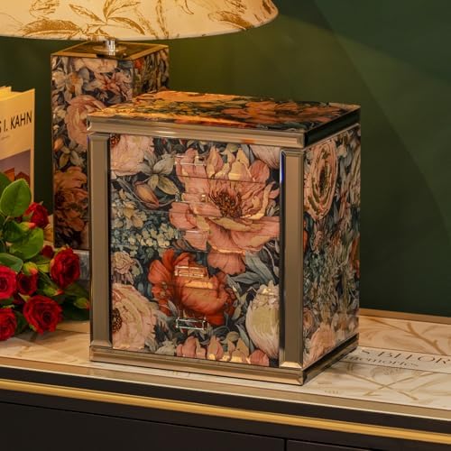 High End Glass Jewelry Box for Women, 5 Layer,Peony - Image 5