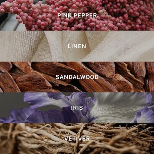 Hotel Lobby Candle Linen Reed Diffuser – Long Lasting – Pink Pepper, Linen, Sandalwood, Iris & Vetiver – Refillable Glass Vessel – 9 Diffuser Reeds – Made in USA – 5.0 fl oz (150ml), 10 ¾” H - Image 3