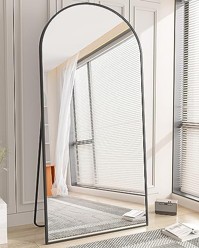 Koonmi 34"x76" Arched Full Length Mirror, Black Large Floor Mirror with Aluminum Alloy Frame Standing Hanging or Leaning Wall-Mounted Full Body Mirror for Living Room and Bedroom - Image 5
