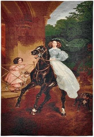 AureoMadis Vertical Woven Tapestry Wall Hanging - Large Vintage Victorian Renaissance Art Home Decor Aesthetic for Bedroom Living Room (28.5" W x 42" H) - Karl Bryullov's The Horsewoman with Lining (Elegant：The Horsewoman-with lining) - Image 7